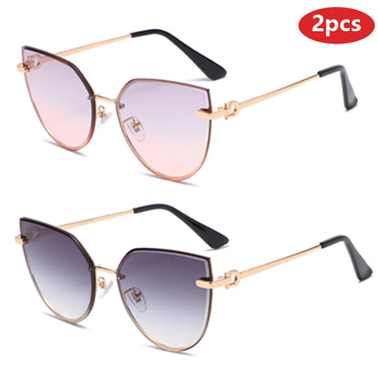 Cat Eye Vintage Rimless Sun Glasses
