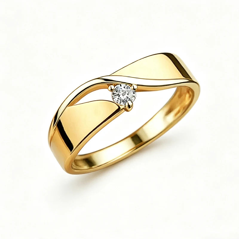 Small Cubic Zirconia Minimalist Engagement Rings