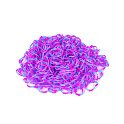 600Pcs Color Rubble Loom Wristbands Kit Elastic Weaving Lacing Craft