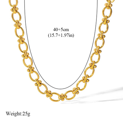 316L Stainless Steel Metal Chain 18K Gold Plated Neck Chain Waterproof Necklace