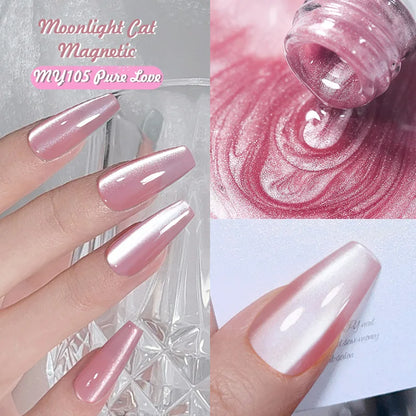 Sparkling Glass Bead Cat Magnetic Gel Nail Polish