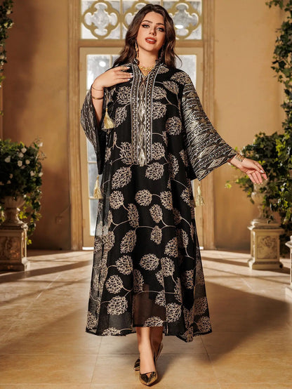 Red Islamic with Gold Detailing Ideal Abayas