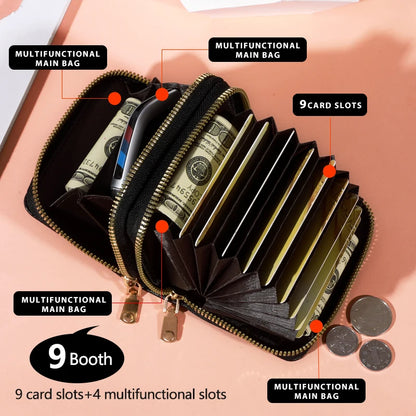 Short Coin Purse With Zipper Wallet