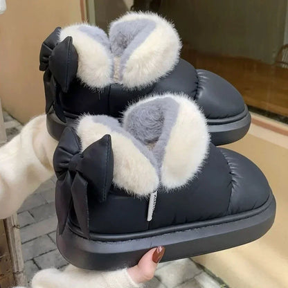 Snow Boot Furry Bow Cotton Shoe