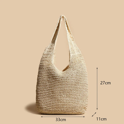 Casual Straw Woven Shoulder Wicker Handmade Beach Bag