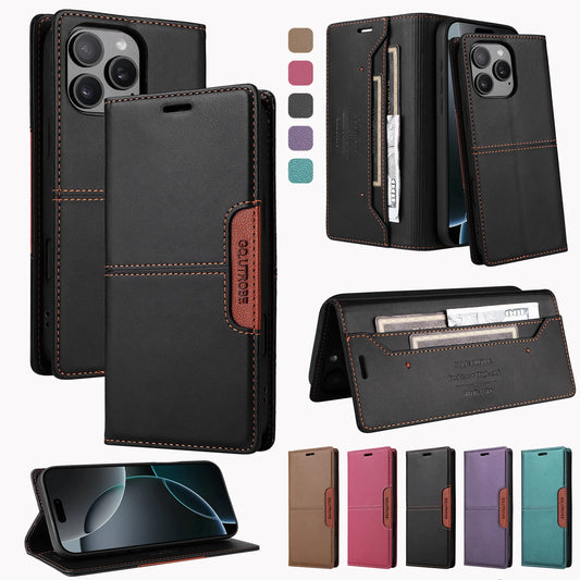 Magnetic Leather Case Flip Wallet Card Cover