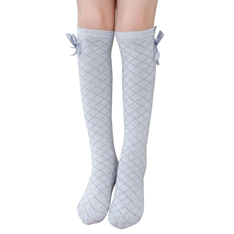 Knee High Golf Cotton Bow Long Stitch Sock