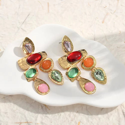 Exaggerated Vintage Rhinestone Crystal Beads Drop Earring