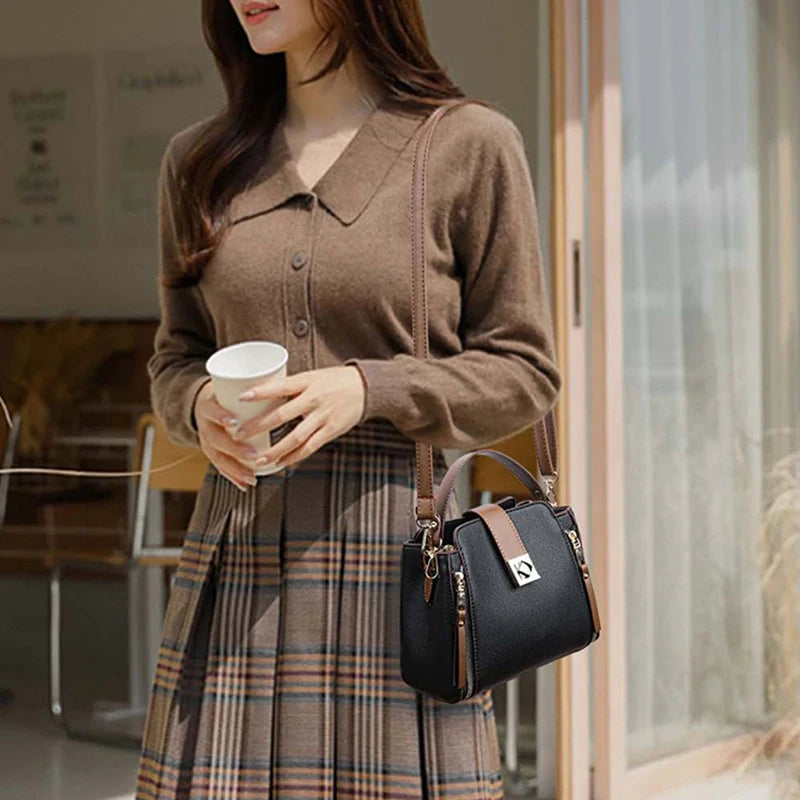 Small Bucket Shoulder Luxury Designer PU Leather Messenger Crossbody Bags