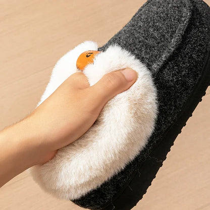 Wedge Foam Warm Fuzzy Bedroom Shoes