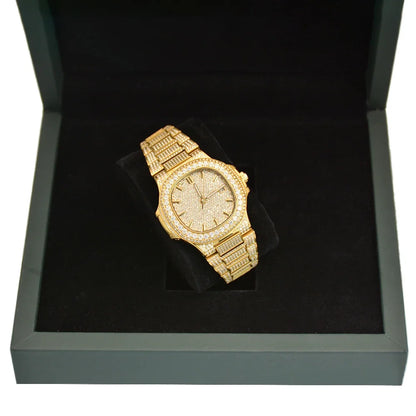 Luxury Diamond Sapphire Glass Steel Mechanical Movement  Wristwatch