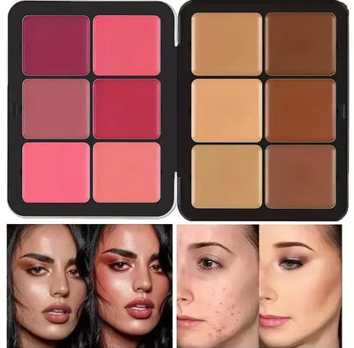 12-color concealer and blush palette Matte contour makeup