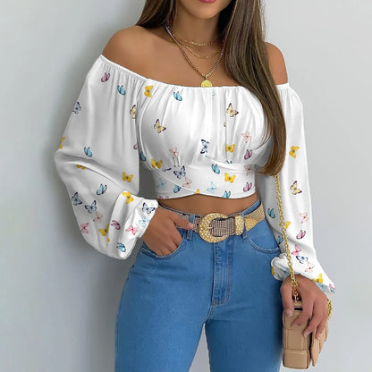 Sexy Off Shoulder Long Sleeve Blouse
