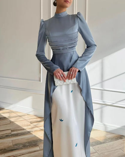 Muslim Satin Caftan Long Dress Abayas