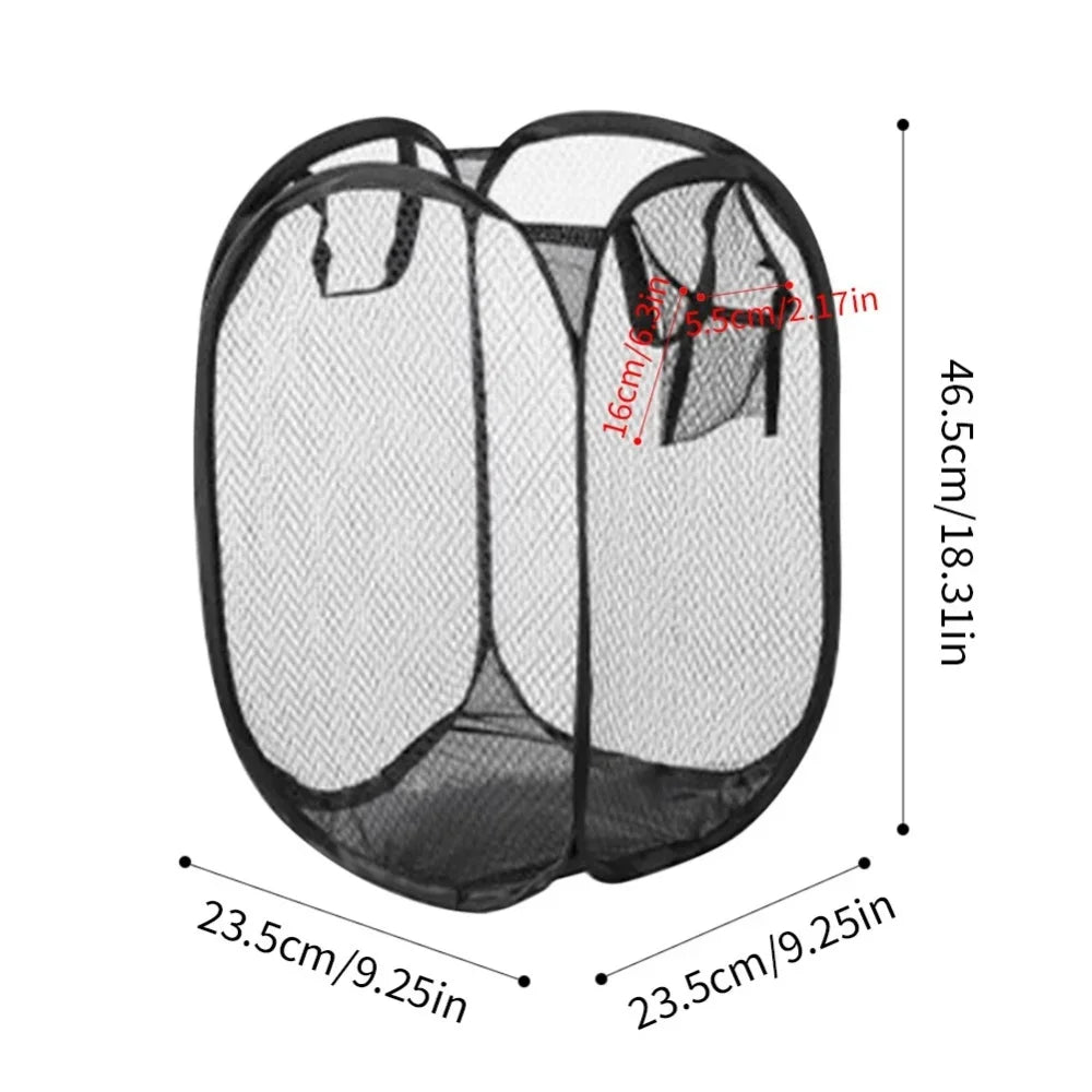 Portable Mesh Pop Up Laundry Hamper Wide