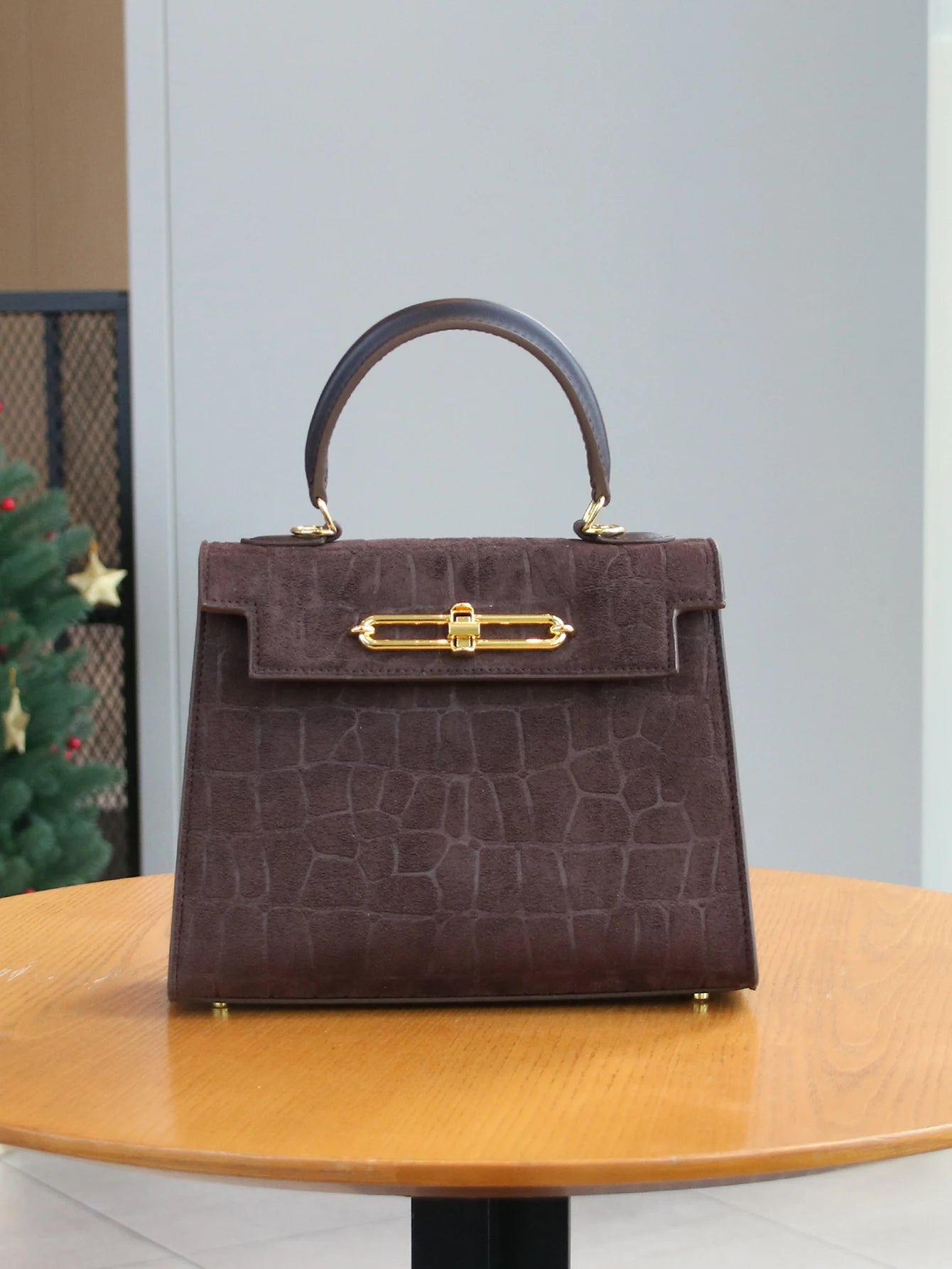 Frosted crocodile pattern high-end bag