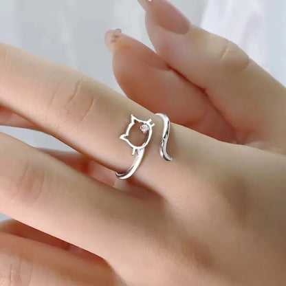 925 Sterling Silver Open Pearl Smile Stackable Finger Ring