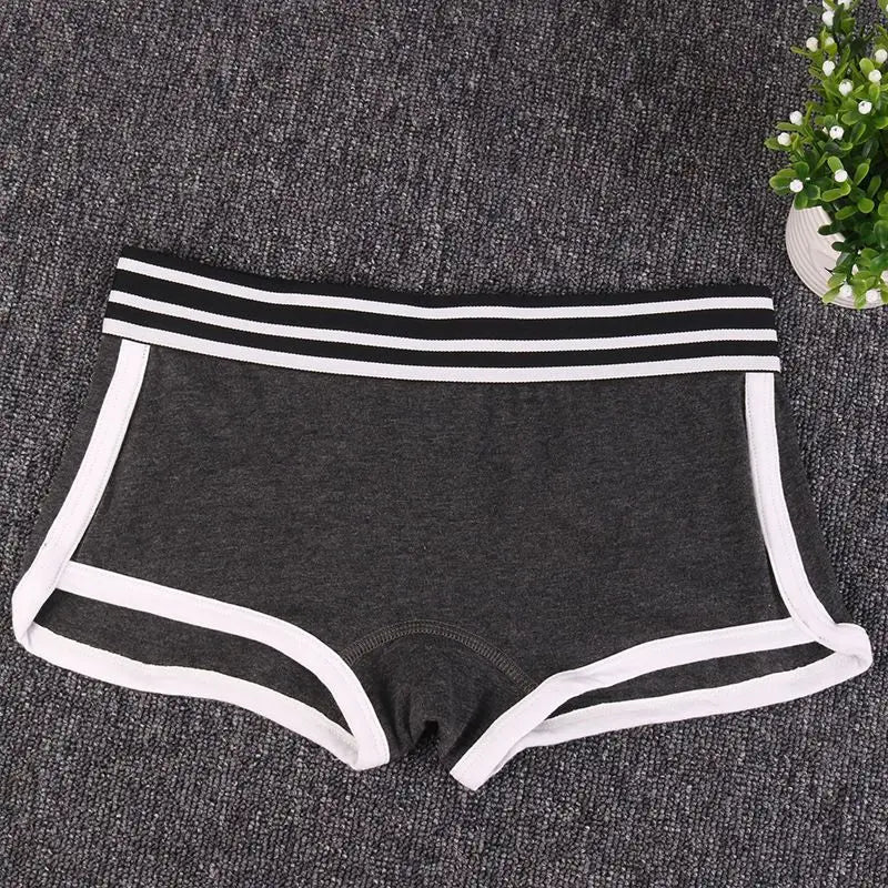 Low-Waist Boxer Boyshort Panties Single Piece Intimate Lingerie