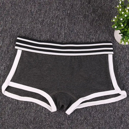 Low-Waist Boxer Boyshort Panties Single Piece Intimate Lingerie