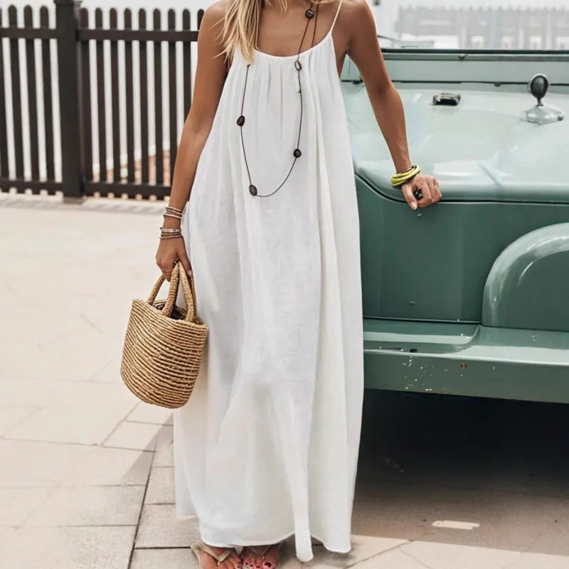 Strapless Backless Long Loose Sleepwear Maxi Dress Pajamas