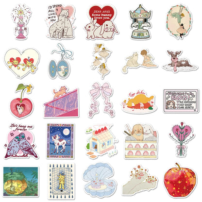 10/30/50pcs Fairy Tale Series Cartoon Aesthetic Stickers