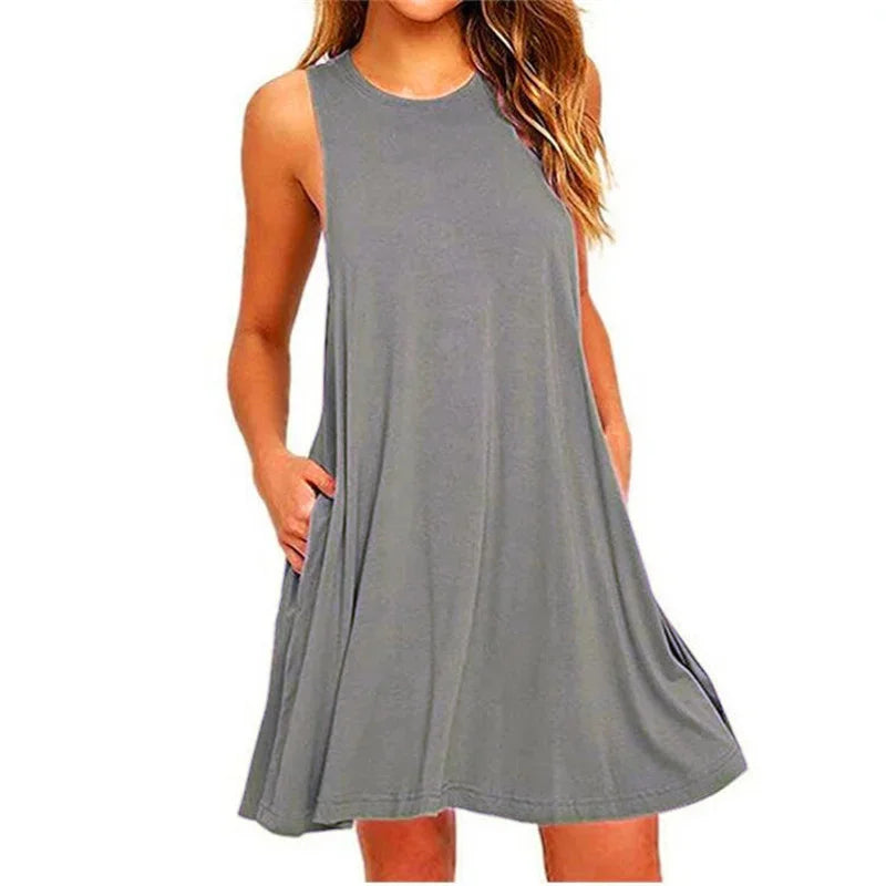 Casual Tank Pockets Dress
