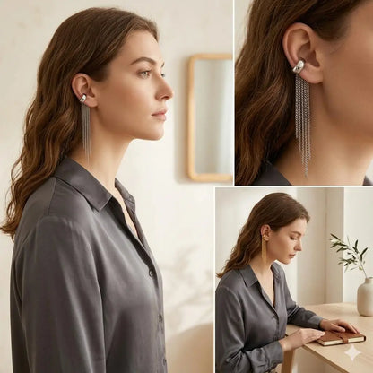 Ear Cuff Long Tassel Drop Earrings