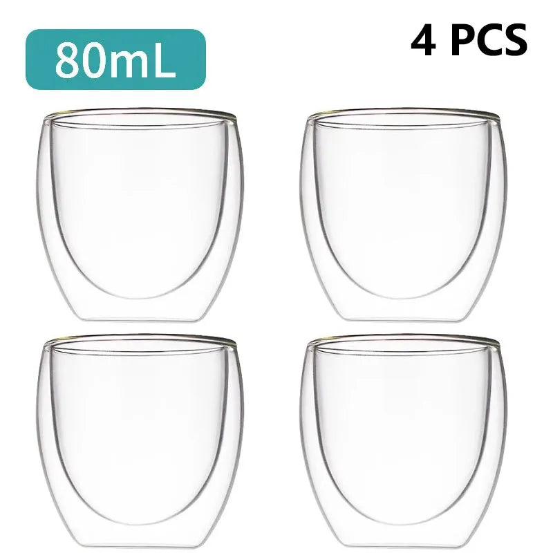 Transparent Glass Coffee Cup Mug