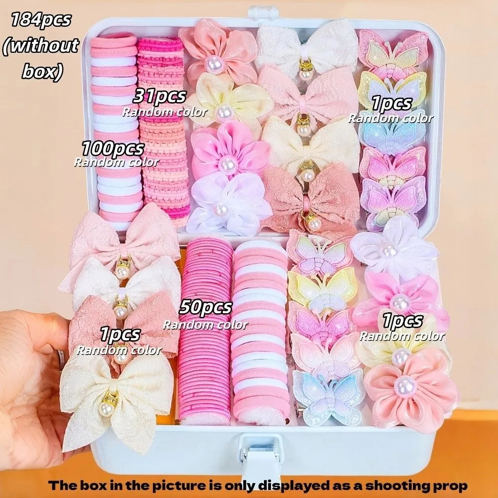 Bow High Elastic Hair Accessories Set No Hurt Hair Colorful Girls Hair Bands