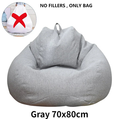 Large Bean Bag Chair Sofa Cover Without Filler Lazy Corner Seat