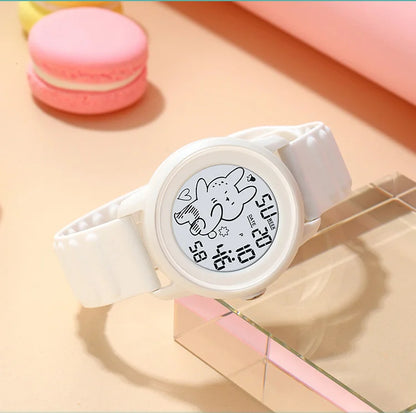 Unisex Digital Carton Rabbit LED Waterproof Watches