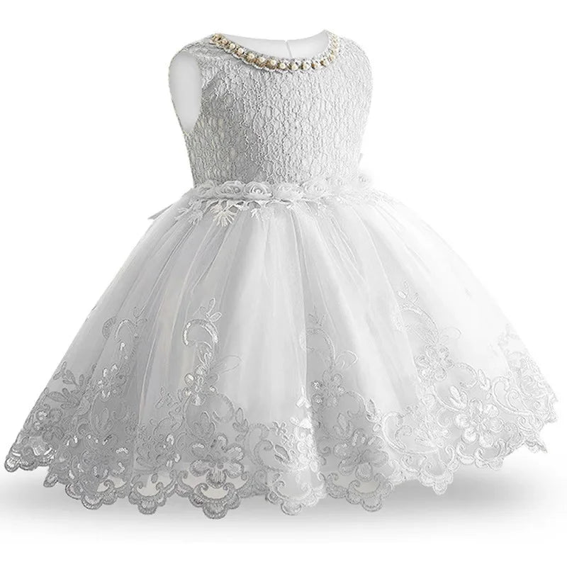 Baby Girls 1 Year Flowers Baptism Dress