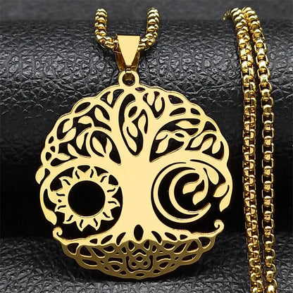 Aesthetic Tree of Life Love Heart Necklace