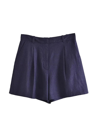 Casual High Waist Wide Leg Shorts Sets