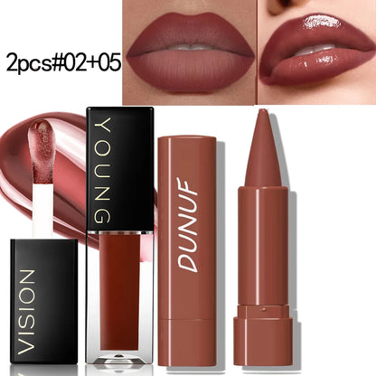 Lip Liner Pen with Matte Velvet Lipstick