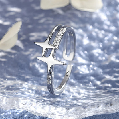 925 Sterling Silver Drip Glaze Butterfly Zircon Rings