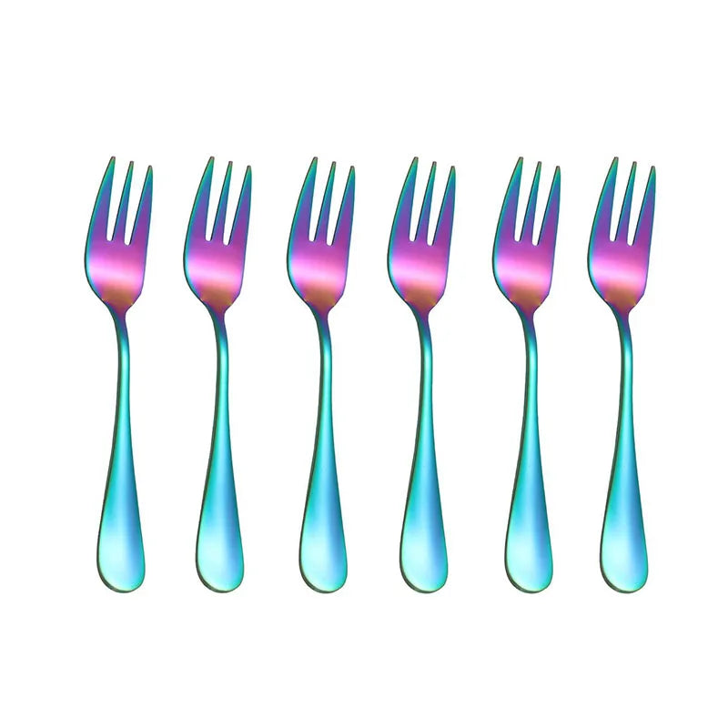 6pcs Stainless steel cutlery fruit forks dessert forks