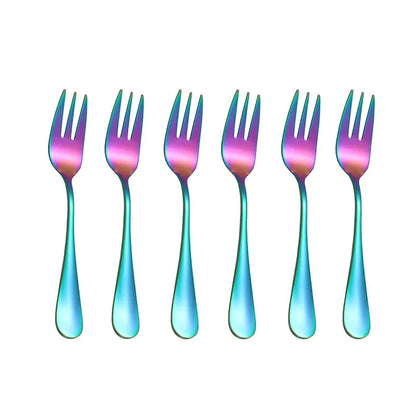 6pcs Stainless steel cutlery fruit forks dessert forks