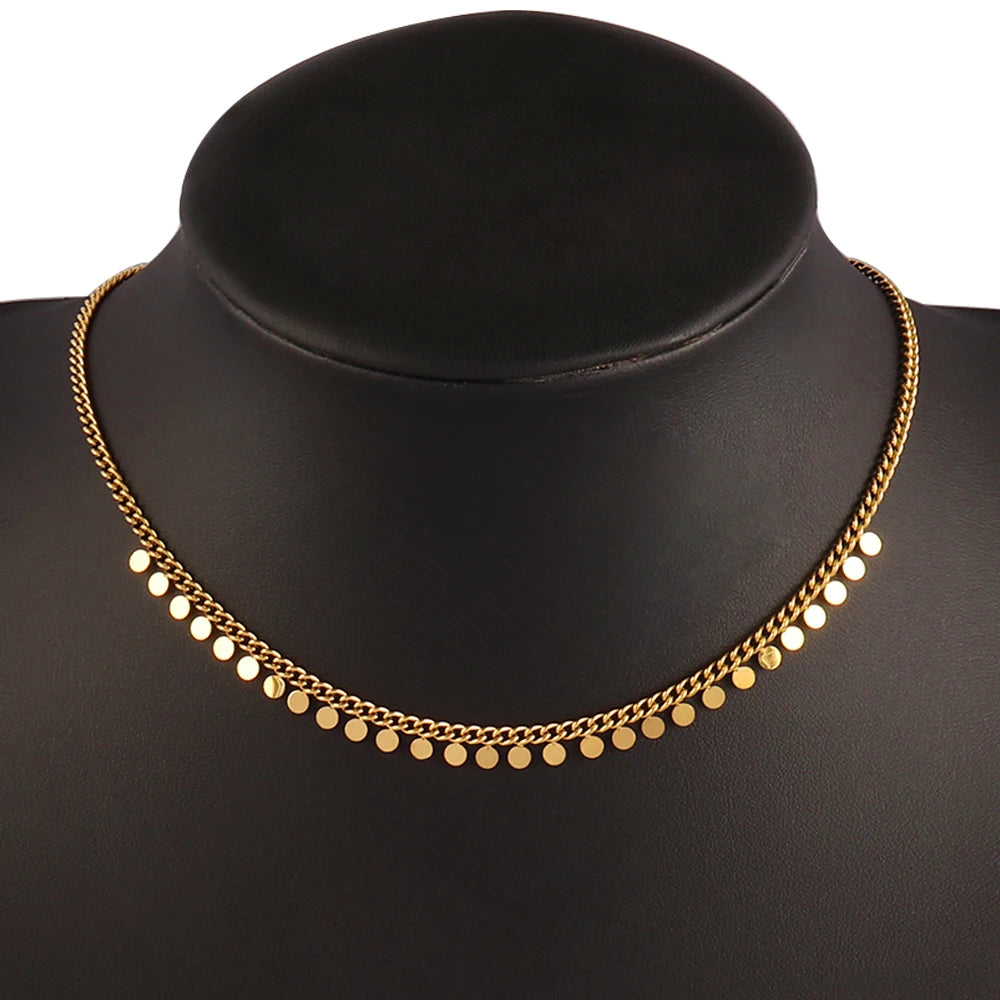 316L Stainless Steel Round Tassel Pendant Necklace