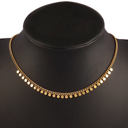316L Stainless Steel Round Tassel Pendant Necklace