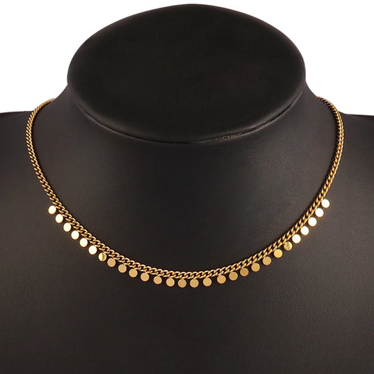 316L Stainless Steel Round Tassel Pendant Necklace