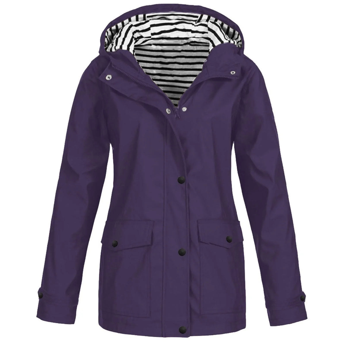 Rain Heat Retaining Outdoor Plus Size Waterproof Hooded Raincoat Coat