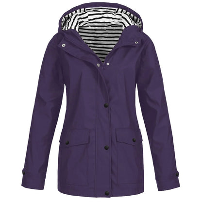 Rain Heat Retaining Outdoor Plus Size Waterproof Hooded Raincoat Coat