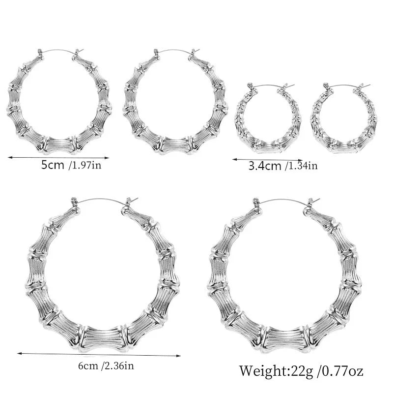 3pairs Hoop Big Geometry Round Circle Earring