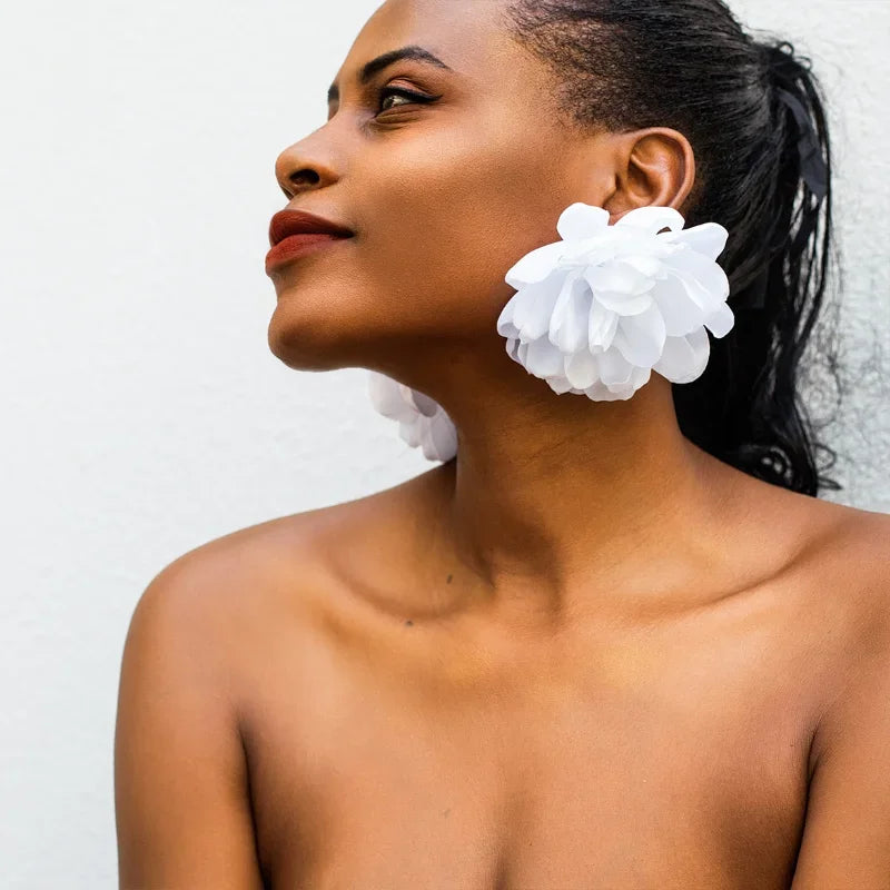 Exaggerated Big Flower Stud Earrings