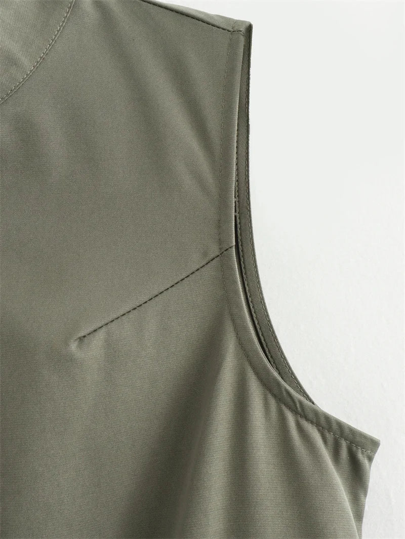 Vestido largo ajustado sin mangas