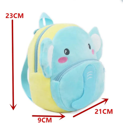 3D School Bags Cartoon Print Plush Kids Backpack Kindergarten Mini Bag