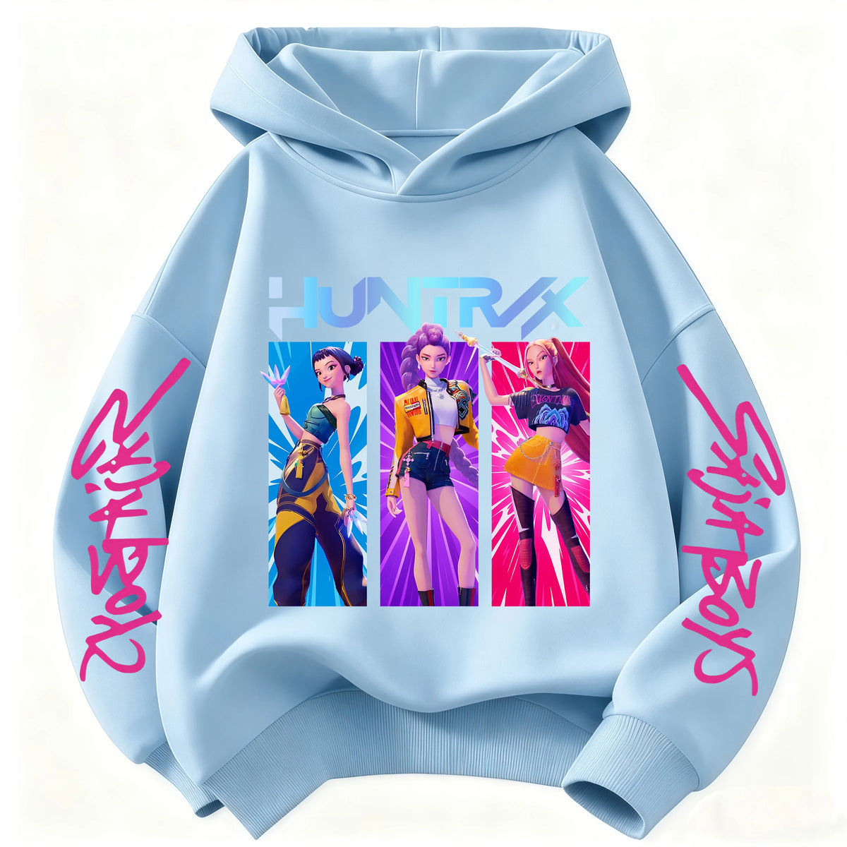 Cartoon Hunter Rumi Derpy Warm and Thick Casual Printed Purple Hoodie