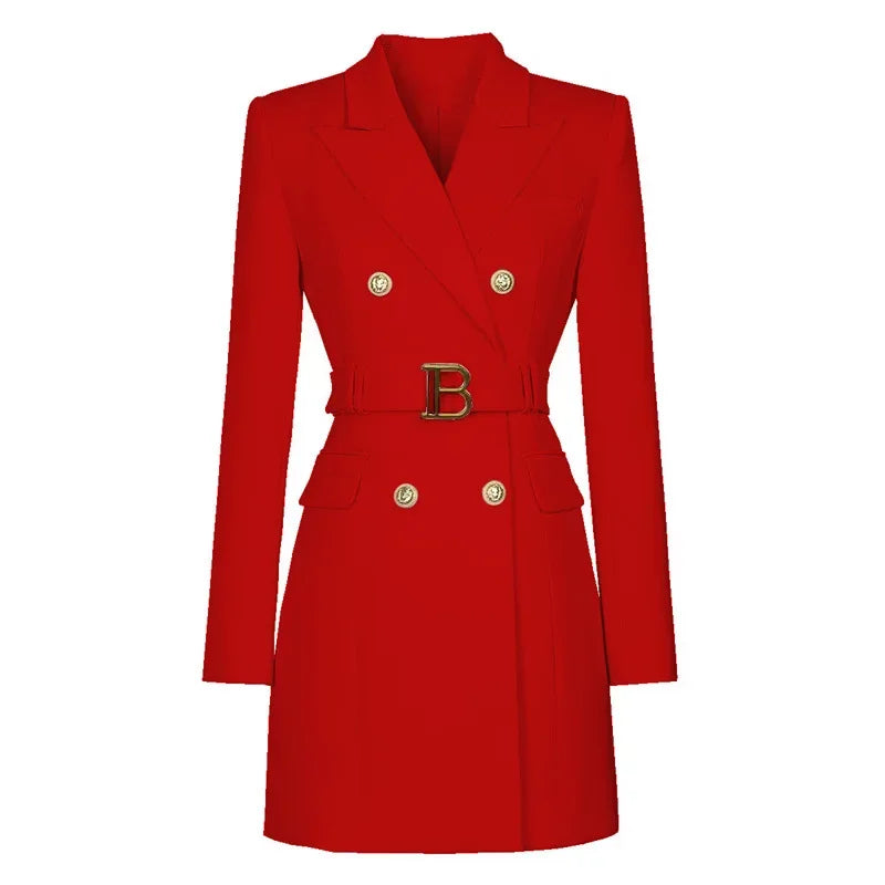 Long Sleeve Buttons Double Blazer Jacket