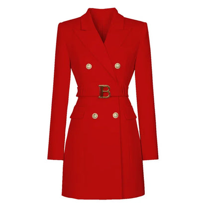 Long Sleeve Buttons Double Blazer Jacket